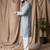 Light blue color beautiful thread embroidery work rayon fabric ceremonial men's kurta payjama