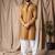 Occur yellow color beautiful thread embroidery work rayon fabric ceremonial men's kurta payjama