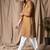 Occur yellow color beautiful thread embroidery work rayon fabric ceremonial men's kurta payjama