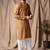 Occur yellow color beautiful thread embroidery work rayon fabric ceremonial men's kurta payjama