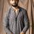 Grey color rayon fabric festive wear ethnic men's embroidered kurta payjama