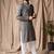 Grey color rayon fabric festive wear ethnic men's embroidered kurta payjama