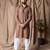 Brown color rayon fabric festive wear ethnic men's embroidered kurta payjama