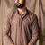 Brown color rayon fabric festive wear ethnic men's embroidered kurta payjama