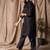 Black color rayon fabric festive wear ethnic men's embroidered kurta payjama
