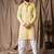 Yellow color rayon fabric festive wear ethnic men's embroidered kurta payjama