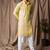 Yellow color rayon fabric festive wear ethnic men's embroidered kurta payjama