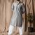 Grey color rayon fabric festive wear ethnic men's embroidered kurta payjama