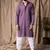 Purple color rayon fabric festive wear ethnic men's embroidered kurta payjama