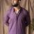 Purple color rayon fabric festive wear ethnic men's embroidered kurta payjama