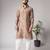 Brown color modal silk fabric designer printed festive wear men's kurta payjama