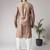 Brown color modal silk fabric designer printed festive wear men's kurta payjama
