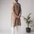 Brown color modal silk fabric designer printed festive wear men's kurta payjama