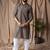 Black color modal silk fabric designer printed festive wear men's kurta payjama