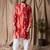 Red color modal silk fabric designer printed festive wear men's kurta payjama