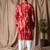 Red color modal silk fabric designer printed festive wear men's kurta payjama