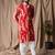 Red color modal silk fabric designer printed festive wear men's kurta payjama