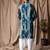 Blue color modal silk fabric designer printed festive wear men's kurta payjama