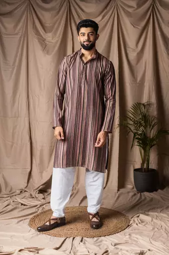 Multi color color modal silk fabric designer printed festive wear men's kurta payjama