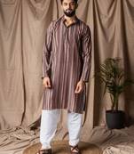 Multi color color modal silk fabric printed festive wear men's kurta payjama
