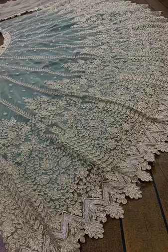 Amazing Sea Green Net with Dori & sequence work Lehenga Choli At Wedding Function 