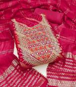 pink embroidered dress material