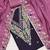 Deep purple suit set with pink dupatta and intricate kashmiri embroidery