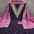 Deep purple suit set with pink dupatta and intricate kashmiri embroidery