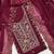Maroon georgette suit set with intricate golden zari embroidery and floral accents