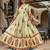 Light green cotton cambric anarkali kurti with pant & dupatta | hand work & side tassels
