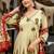 Light green cotton cambric anarkali kurti with pant & dupatta | hand work & side tassels