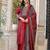 Maroon cotton cambric a-line kurti with palazzo & dupatta | hand, tussle & lace work