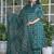 Teal cotton a-line kurti with pant & dupatta | hand embroidery & printed work