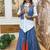 Women's pure cotton embroidered shirt, pure cotton jeans palazzo & koti set – mirror & lace work