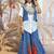 Women's pure cotton embroidered shirt, pure cotton jeans palazzo & koti set – mirror & lace work