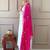 Women's white chanderi embroidered kurta, pant & silk dupatta set