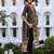 Women’s silk blend embroidered straight kurta with pant & printed dupatta set