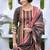 Women’s silk blend embroidered straight kurta with pant & printed dupatta set