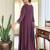 Elegant wine vichitra silk flared kurta with pant & embroidered dupatta set | festive ready-to-wear