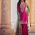 Magenta chinon silk embroidered suit set