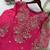 Magenta chinon silk embroidered suit set