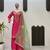 Magenta chinon silk embroidered suit set