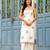 Minimalist white roman silk thread work suit set