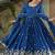 Royal blue chinon silk anarkali set