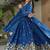 Royal blue chinon silk anarkali set