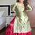 Olive & crimson moss satin sharara set