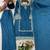 Teal blue chiffon embroidered suit set