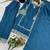 Teal blue chiffon embroidered suit set