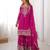 Magenta georgette embroidered sharara set