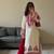 Embroidered white roman silk suit with pant & georgette dupatta | exclusive ready-to-wear